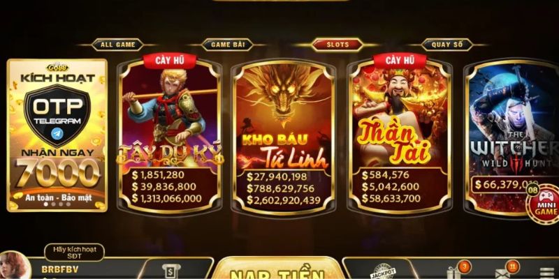 Sảnh game nổ hũ đổi thưởng Gemwin rất phong phú